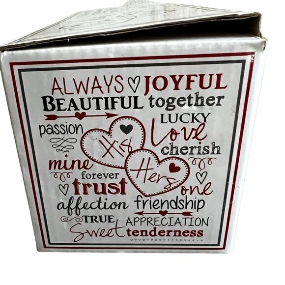 His & Hers Valentine Heart Shaped Mugs 8oz - Picture 3 of 7